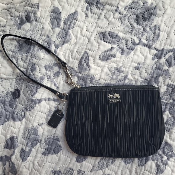 Coach Handbags - Coach Brand New Black Wristlet with Ruching